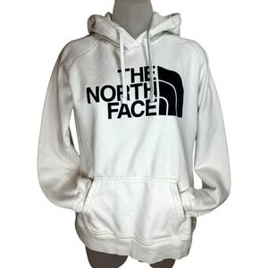 North Face Women's White Hoodie Sweater Size MEDIUM Cotton Poly